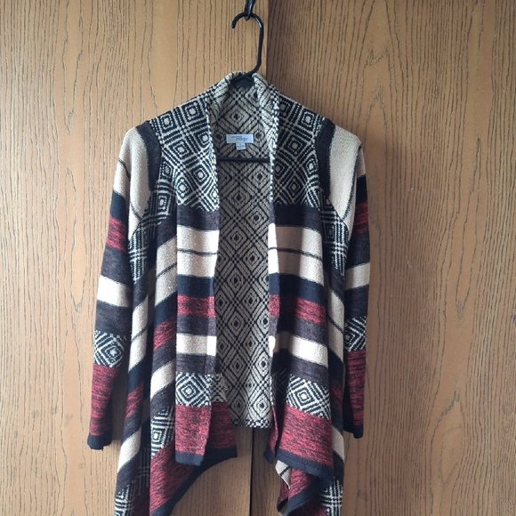 Indigo Sweaters - Indigo Black and Cream Striped Cardigan